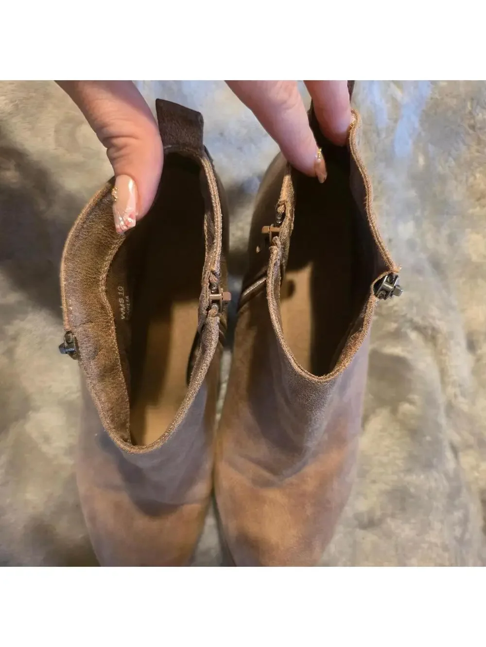 report Tan suede ankle boots with a 3.5 inch heel size 10 #boots #suede